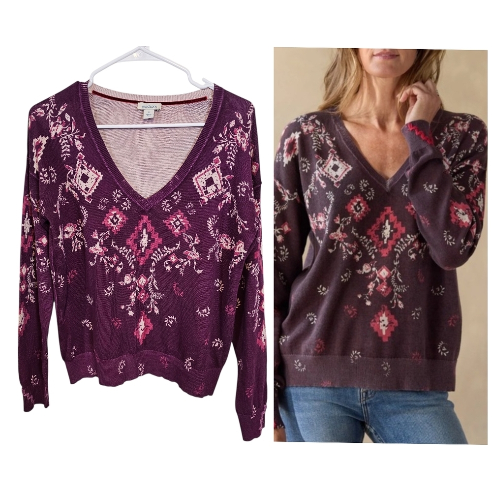 Sundance Glisade Vneck Aztec Southwestern Sweater Vneck